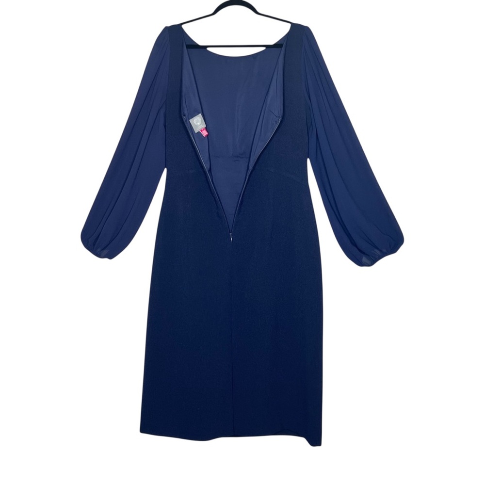 Vince Camuto Signature Stretch Crepe Sheath Dress 14 Chiffon Balloon Sleeve - Picture 6 of 12